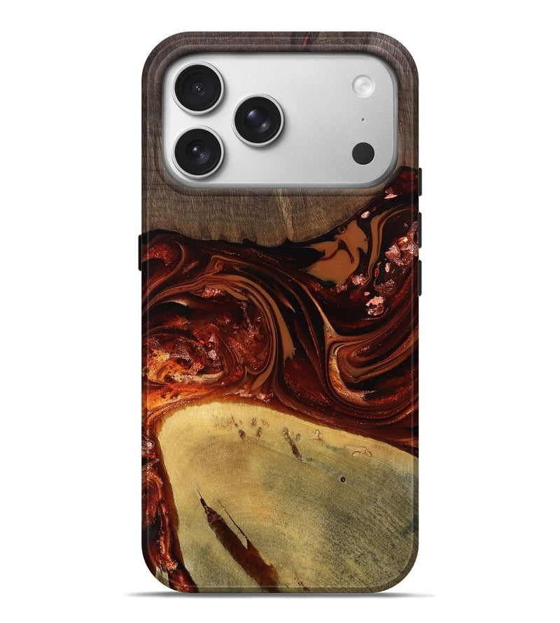 iPhone 17 Pro Max Wood Live Edge Phone Case - Kasen (Red, 812949)