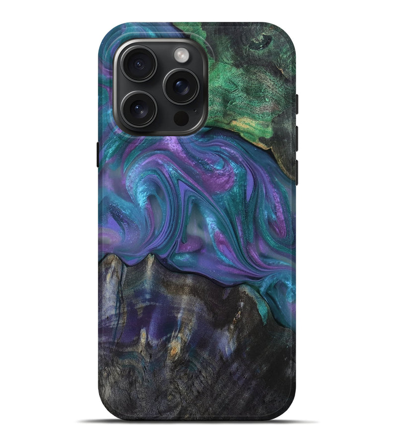 iPhone 16 Pro Max Wood Live Edge Phone Case - Ima (Purple, 812950)