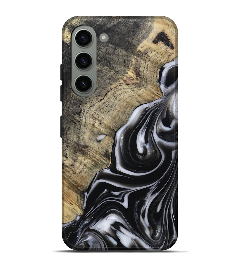 Galaxy S23 Plus Wood Live Edge Phone Case - Billy (Black & White, 812951)