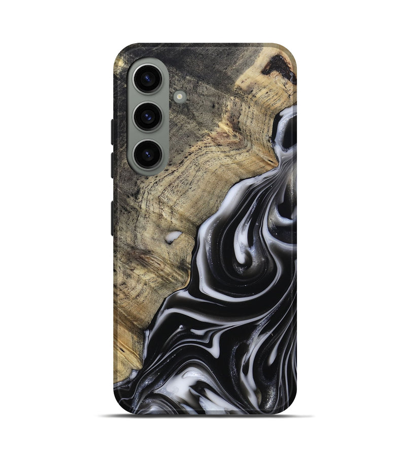 Galaxy S24 Wood Live Edge Phone Case - Billy (Black & White, 812951)