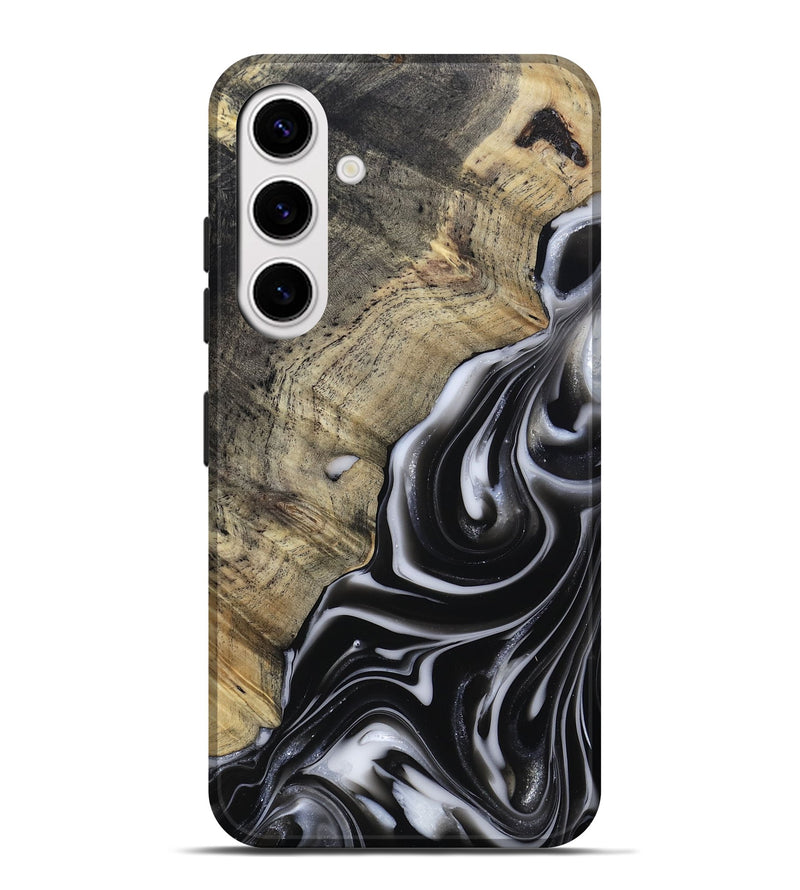 Galaxy S25 Plus Wood Live Edge Phone Case - Billy (Black & White, 812951)