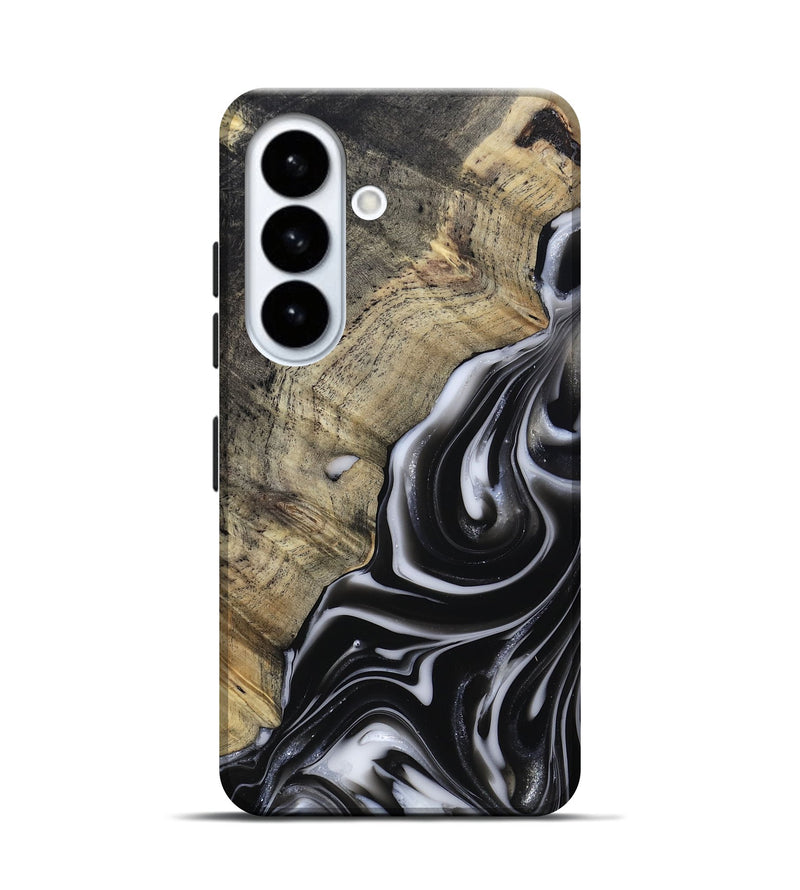 Galaxy S26 Wood Live Edge Phone Case - Billy (Black & White, 812951)