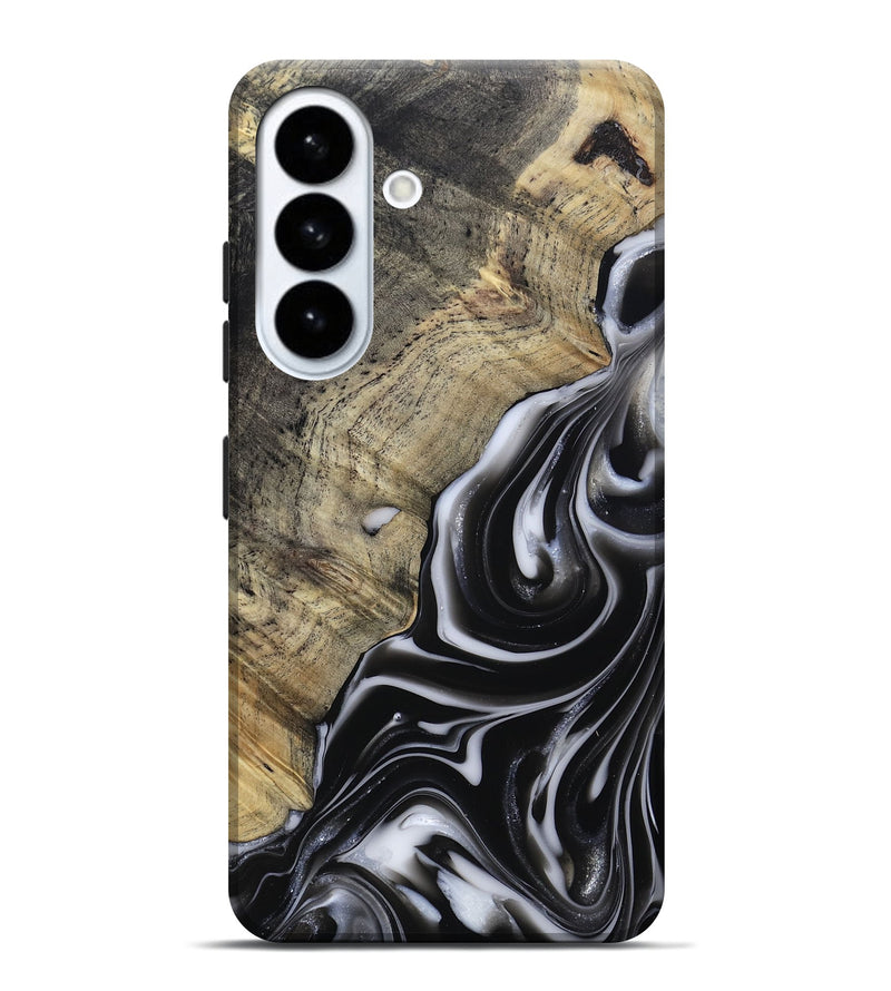Galaxy S26 Plus Wood Live Edge Phone Case - Billy (Black & White, 812951)