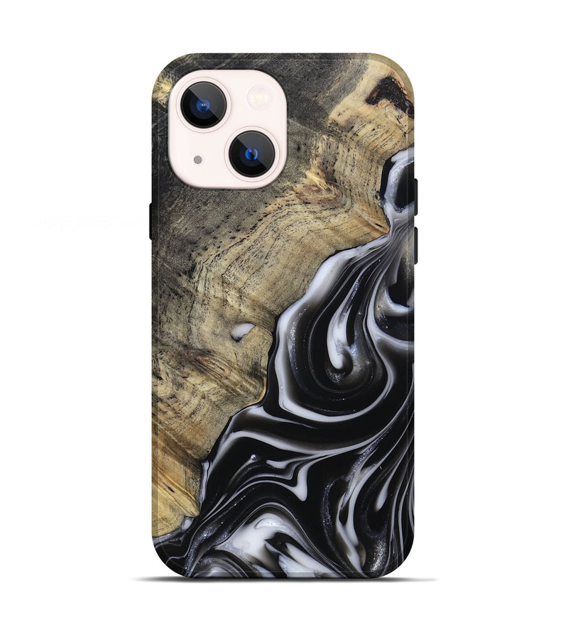 iPhone 13 Wood Live Edge Phone Case - Billy (Black & White, 812951)