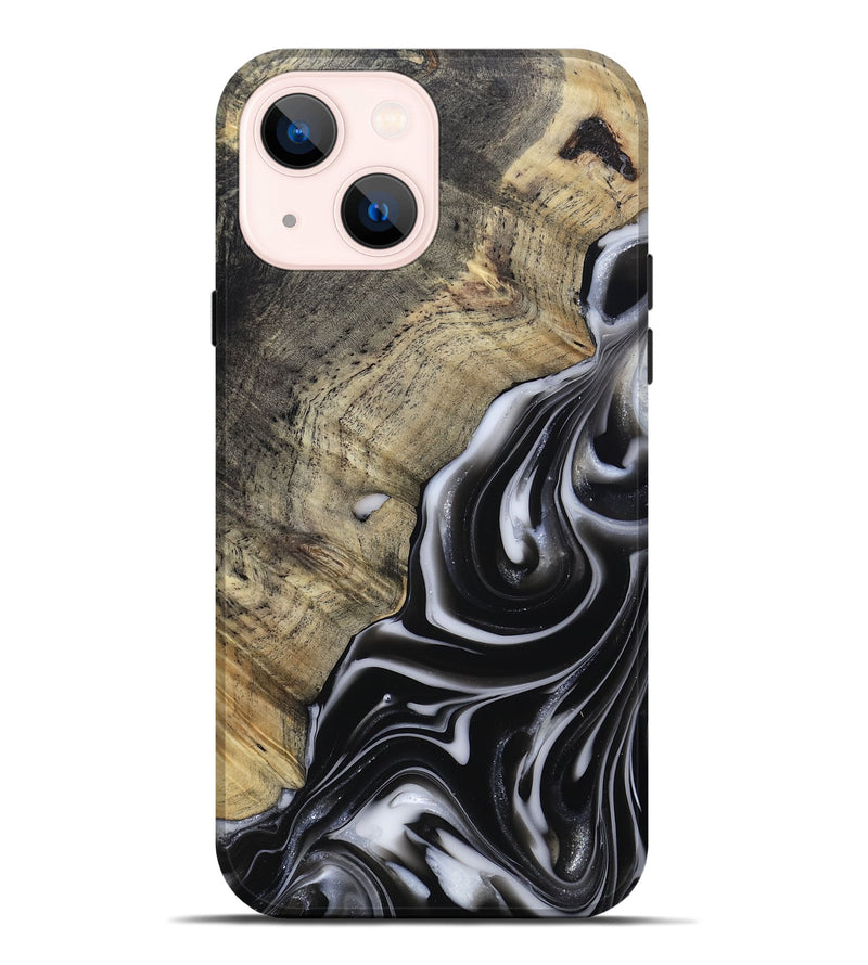 iPhone 14 Plus Wood Live Edge Phone Case - Billy (Black & White, 812951)