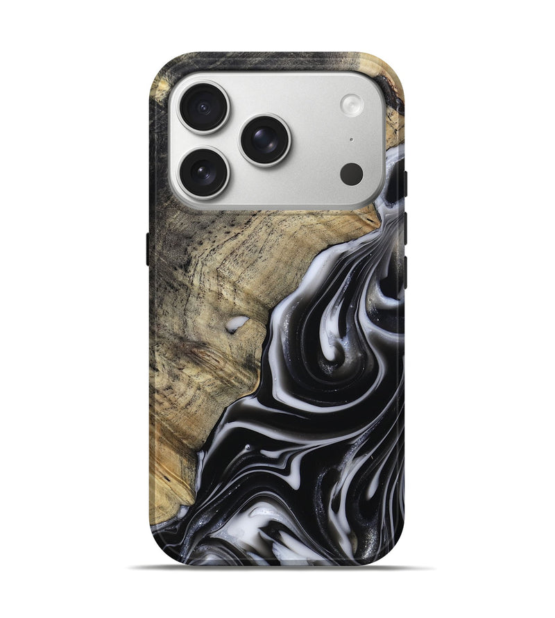 iPhone 17 Pro Wood Live Edge Phone Case - Billy (Black & White, 812951)