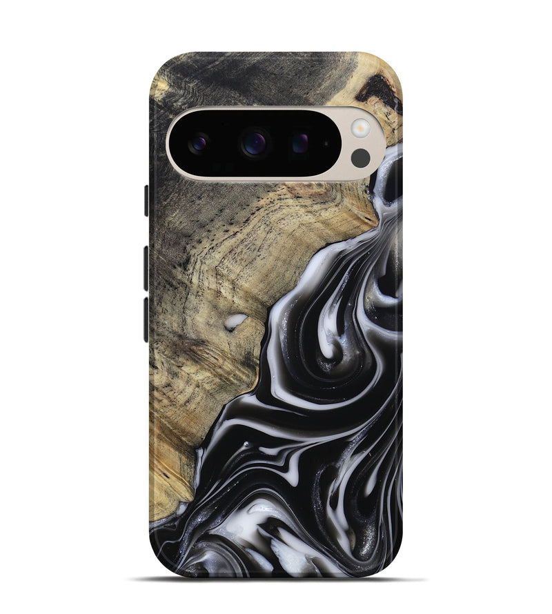 Pixel 10 Pro Wood Live Edge Phone Case - Billy (Black & White, 812951)