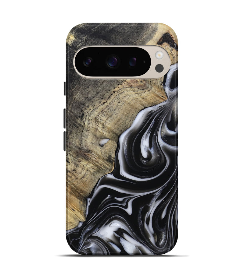 Pixel 9 Wood Live Edge Phone Case - Billy (Black & White, 812951)