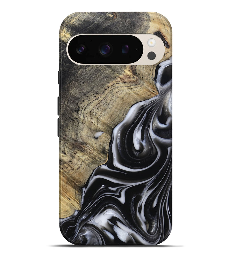 Pixel 9 Pro XL Wood Live Edge Phone Case - Billy (Black & White, 812951)