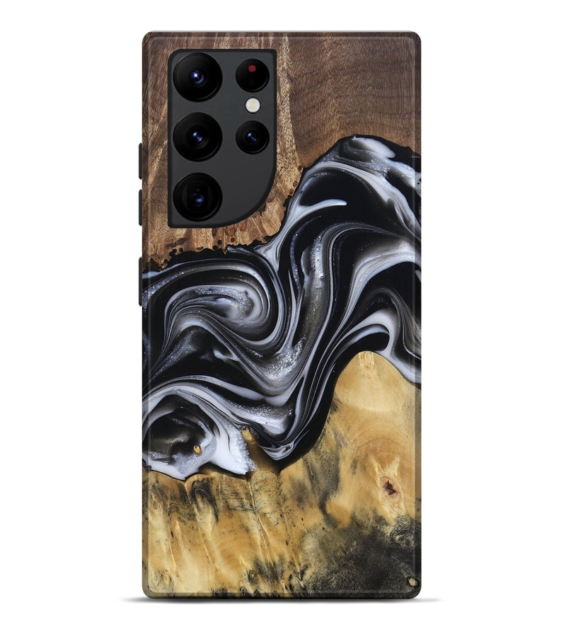Galaxy S22 Ultra Wood Live Edge Phone Case - Raina (Black & White, 812952)