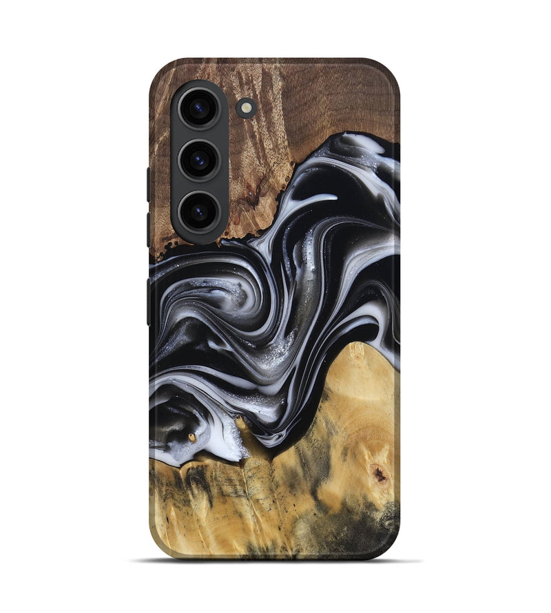 Galaxy S23 Wood Live Edge Phone Case - Raina (Black & White, 812952)