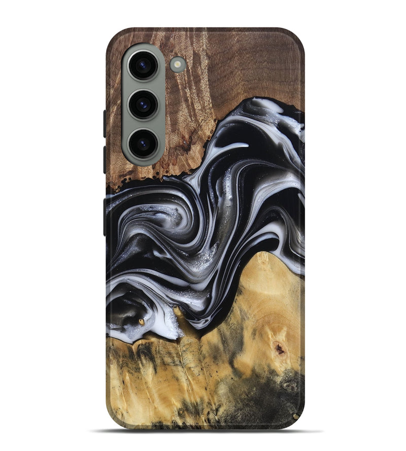 Galaxy S23 Plus Wood Live Edge Phone Case - Raina (Black & White, 812952)