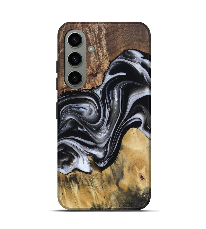 Galaxy S24 Wood Live Edge Phone Case - Raina (Black & White, 812952)