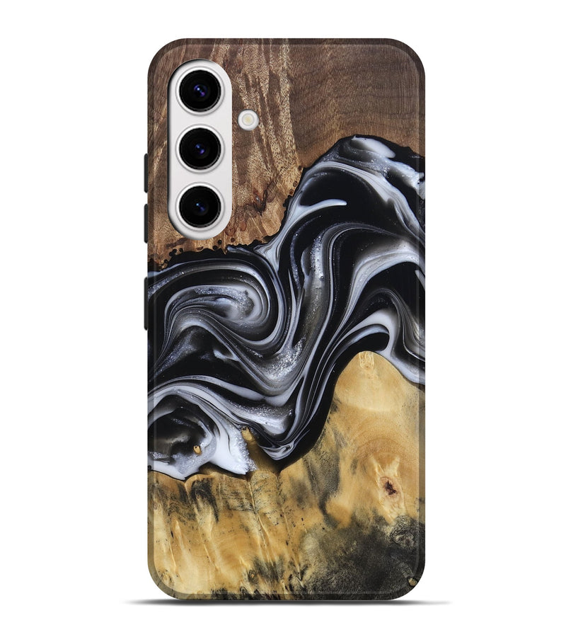 Galaxy S25 Plus Wood Live Edge Phone Case - Raina (Black & White, 812952)