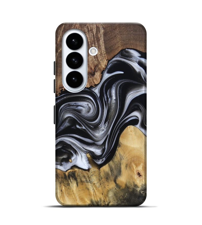 Galaxy S26 Wood Live Edge Phone Case - Raina (Black & White, 812952)