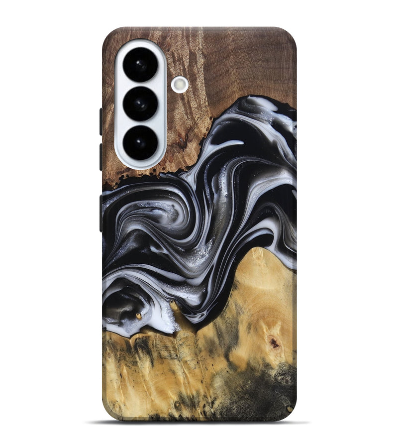 Galaxy S26 Plus Wood Live Edge Phone Case - Raina (Black & White, 812952)