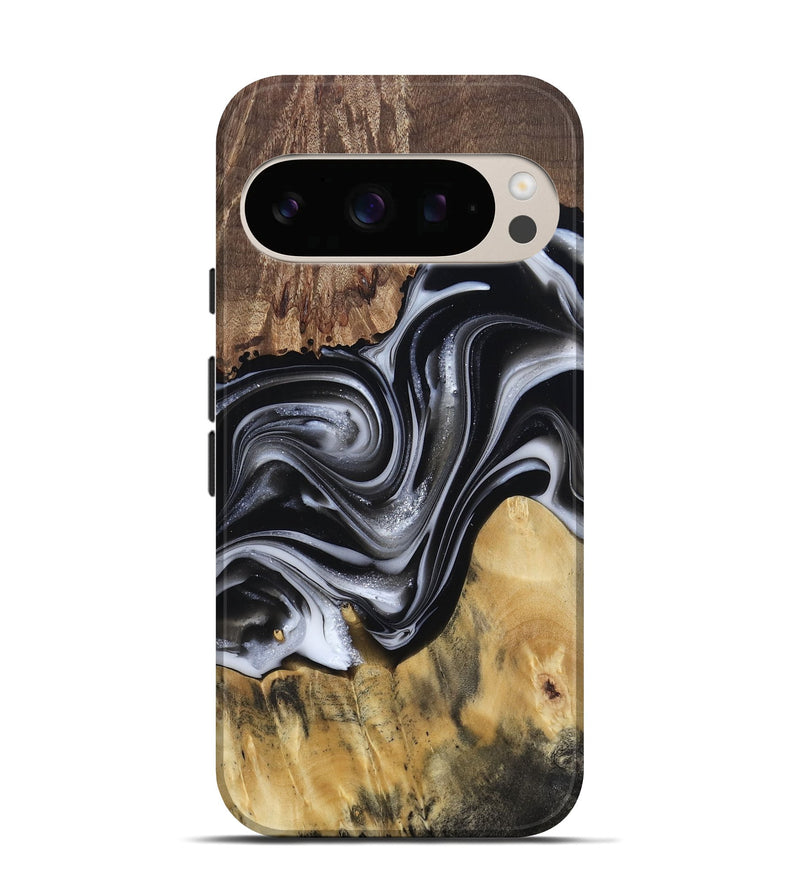 Pixel 10 Pro Wood Live Edge Phone Case - Raina (Black & White, 812952)