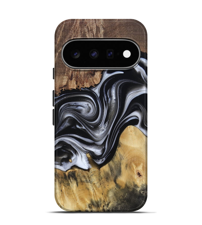 Pixel 11 Pro Wood Live Edge Phone Case - Raina (Black & White, 812952)
