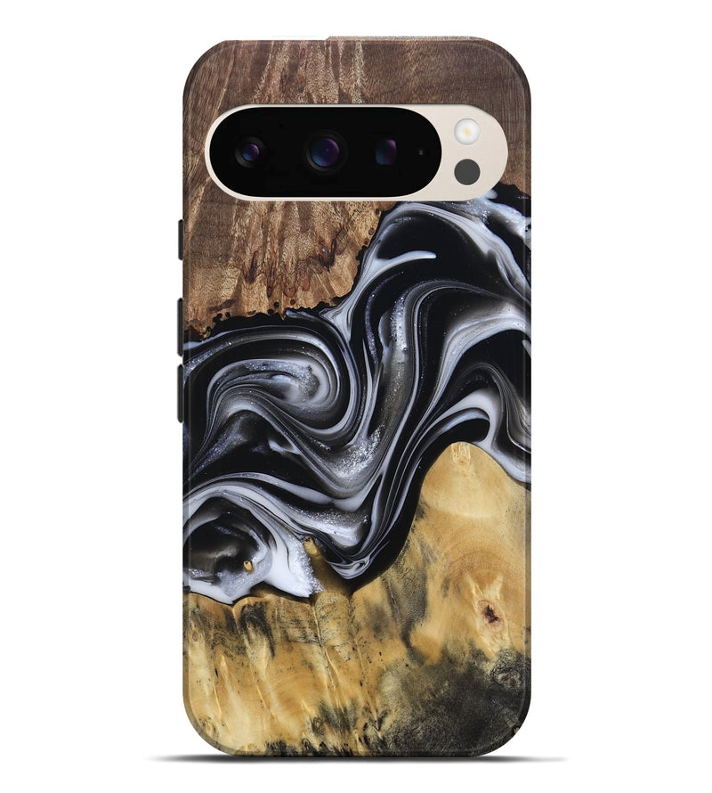 Pixel 9 Pro XL Wood Live Edge Phone Case - Raina (Black & White, 812952)