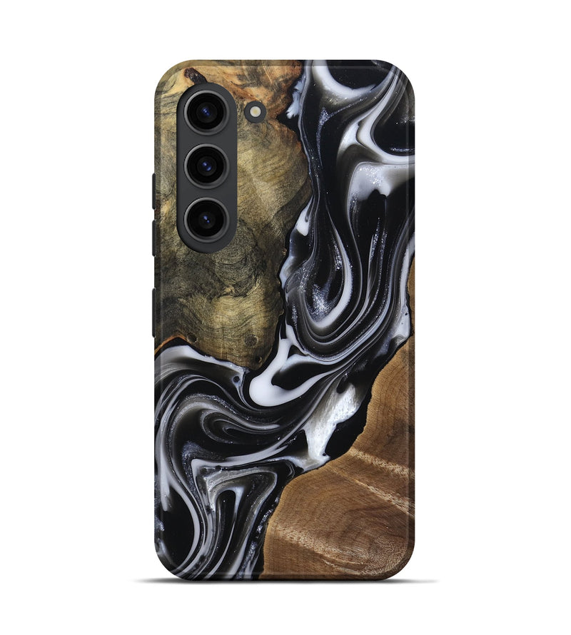 Galaxy S23 Wood Live Edge Phone Case - Shawna (Black & White, 812953)