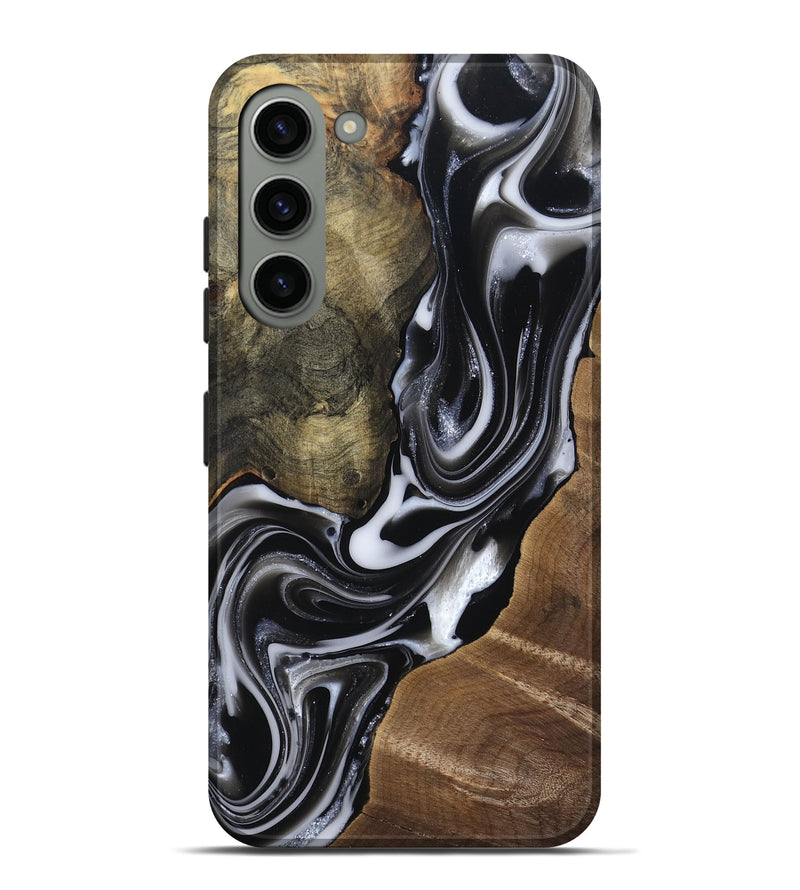Galaxy S23 Plus Wood Live Edge Phone Case - Shawna (Black & White, 812953)