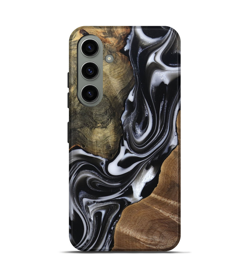 Galaxy S24 Wood Live Edge Phone Case - Shawna (Black & White, 812953)
