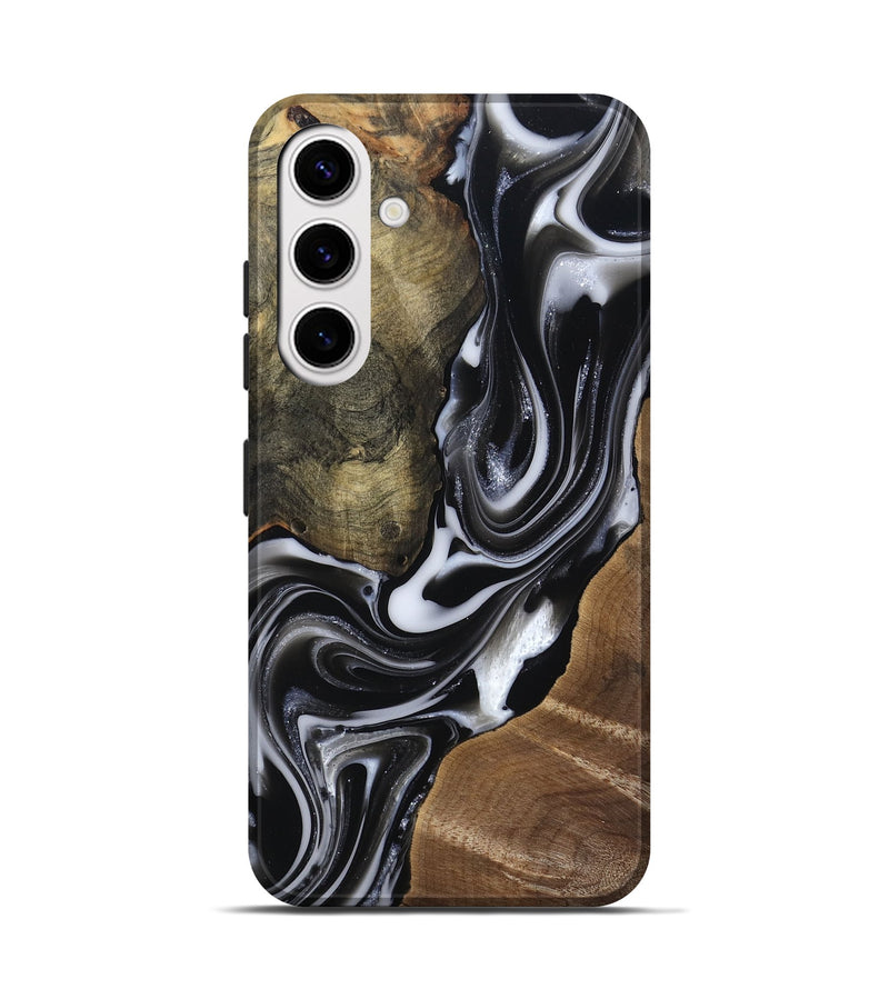 Galaxy S25 Wood Live Edge Phone Case - Shawna (Black & White, 812953)