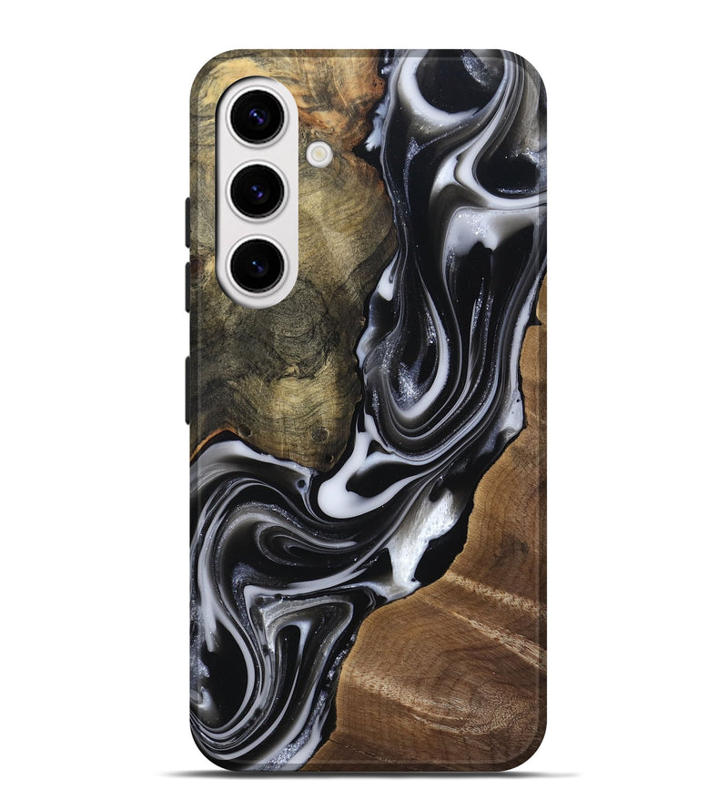 Galaxy S25 Plus Wood Live Edge Phone Case - Shawna (Black & White, 812953)