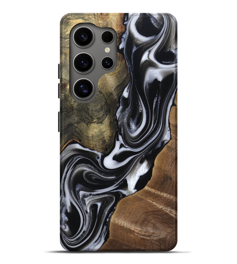Galaxy S25 Ultra Wood Live Edge Phone Case - Shawna (Black & White, 812953)