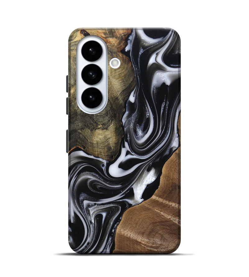 Galaxy S26 Wood Live Edge Phone Case - Shawna (Black & White, 812953)