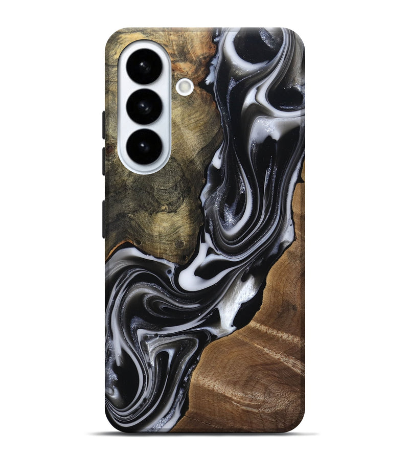Galaxy S26 Plus Wood Live Edge Phone Case - Shawna (Black & White, 812953)