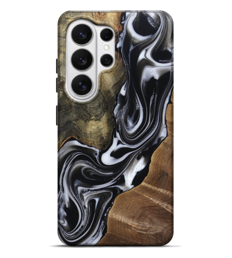 Galaxy S26 Ultra Wood Live Edge Phone Case - Shawna (Black & White, 812953)