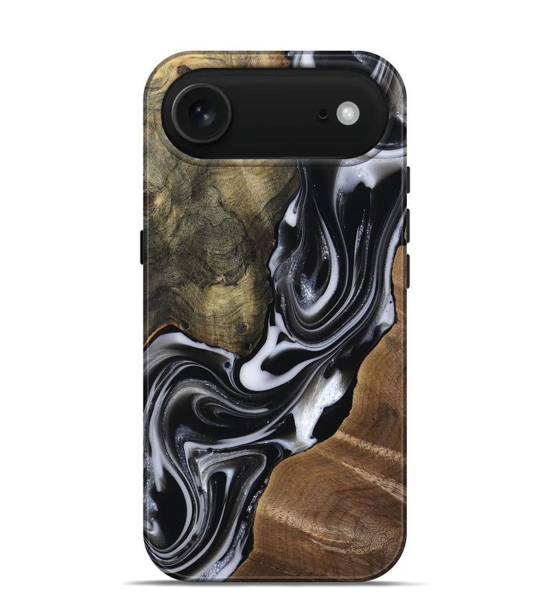 iPhone 17 Air Wood Live Edge Phone Case - Shawna (Black & White, 812953)