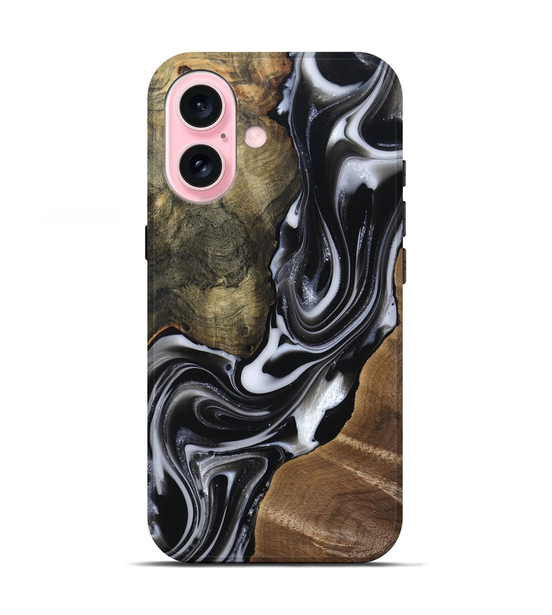 iPhone 17 Wood Live Edge Phone Case - Shawna (Black & White, 812953)