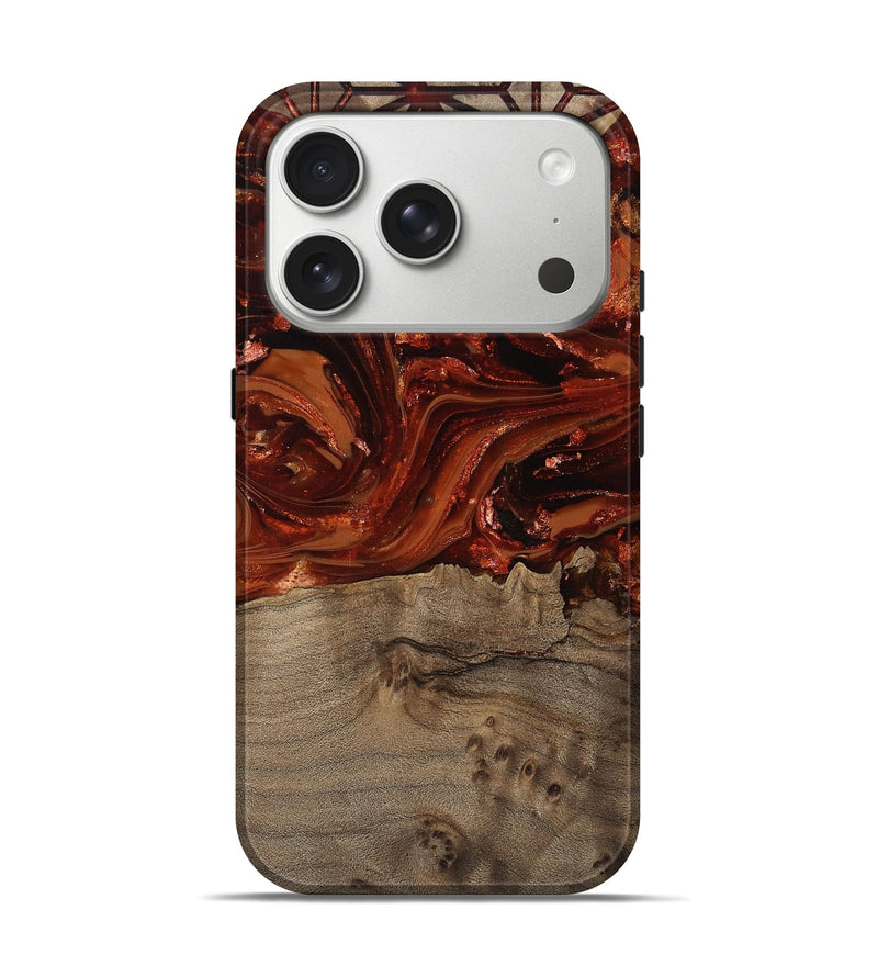 iPhone 17 Pro Wood Live Edge Phone Case - Deloris (Red, 812959)