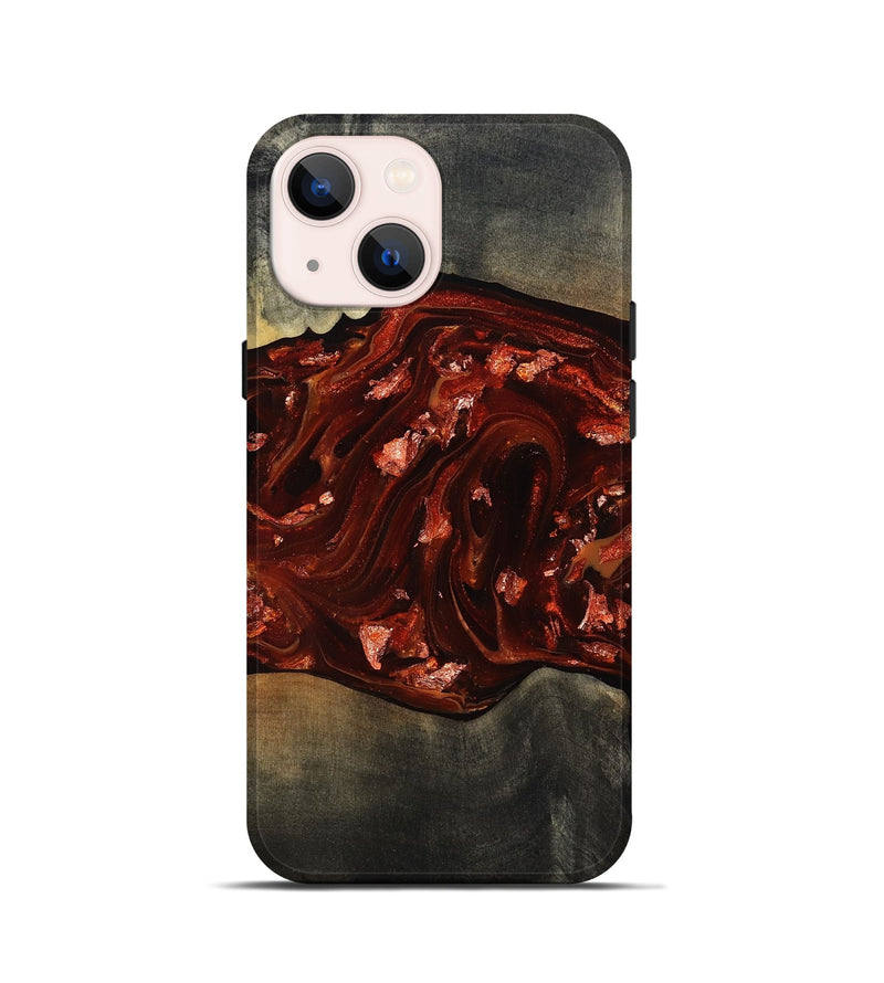 iPhone 13 mini Wood Live Edge Phone Case - Lucien (Red, 812960)