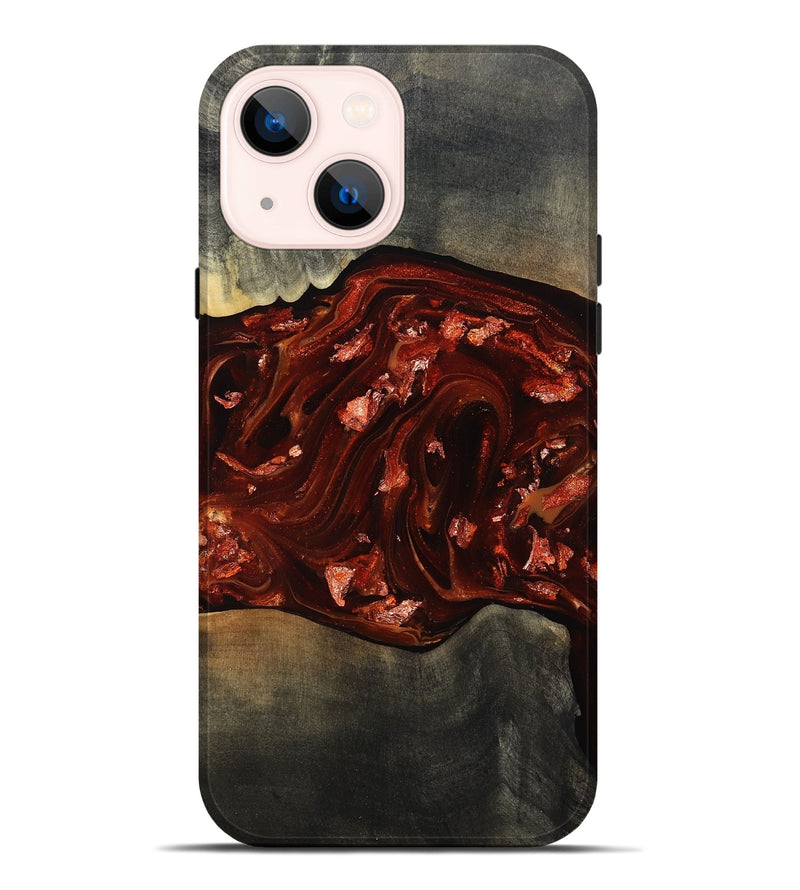 iPhone 14 Plus Wood Live Edge Phone Case - Lucien (Red, 812960)