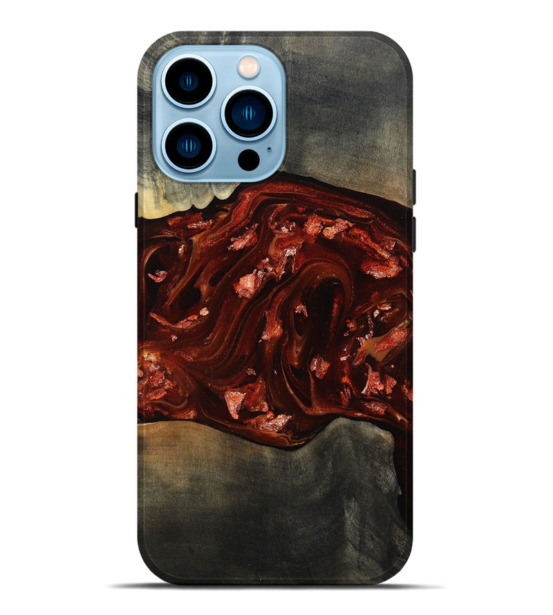 iPhone 14 Pro Max Wood Live Edge Phone Case - Lucien (Red, 812960)