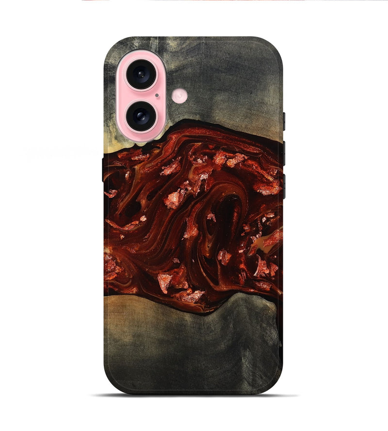 iPhone 16 Wood Live Edge Phone Case - Lucien (Red, 812960)