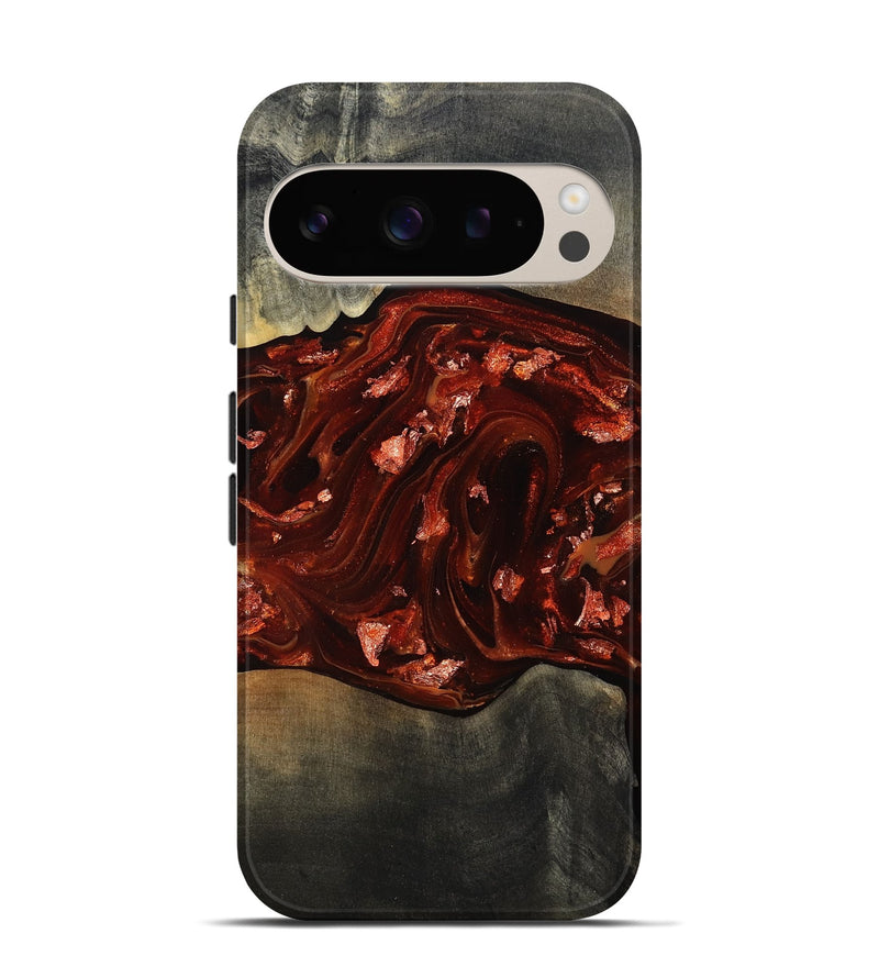 Pixel 9 Pro Wood Live Edge Phone Case - Lucien (Red, 812960)