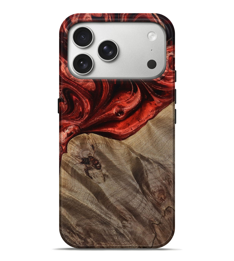 iPhone 17 Pro Max Wood Live Edge Phone Case - Dereck (Red, 812962)