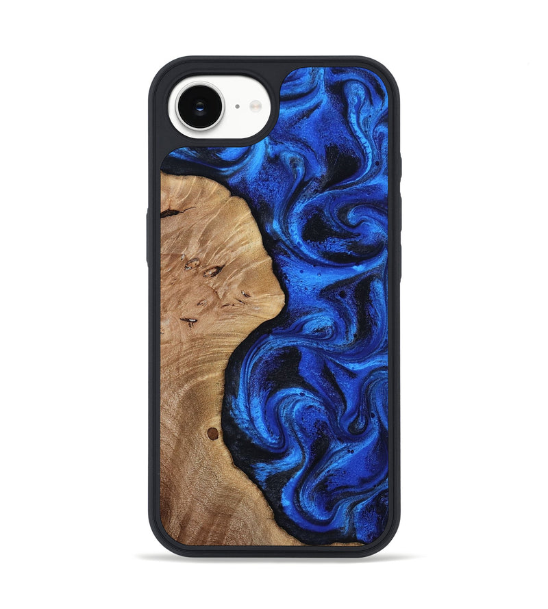 iPhone 16e Wood Phone Case - Mekhi (Blue, 812972)