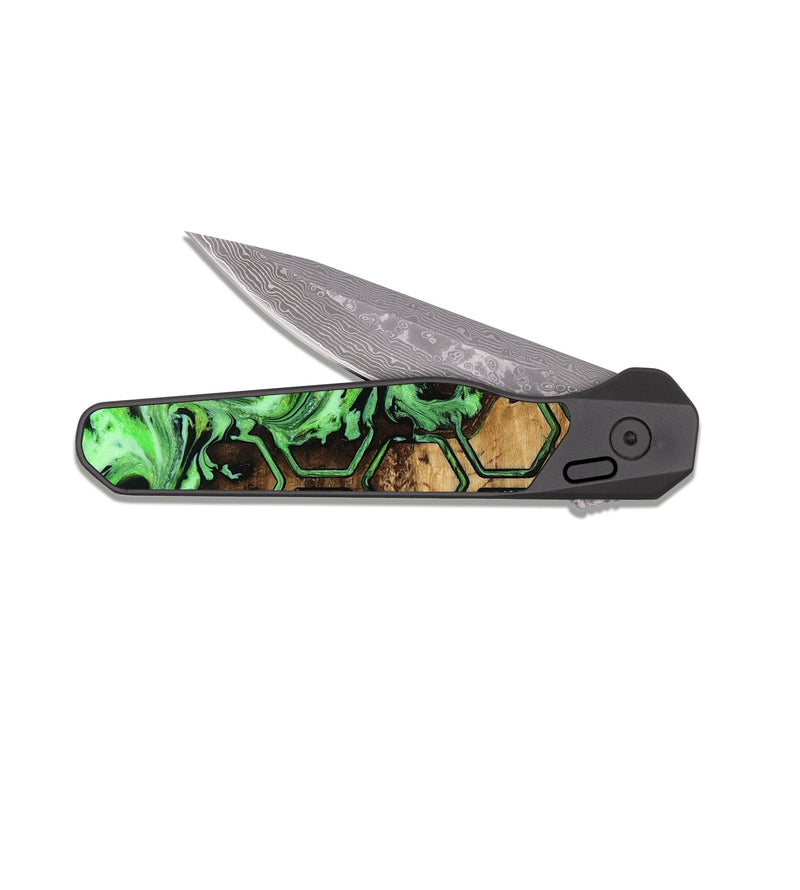 EDC Dark Damascus Wood Pocket Knife - Alethea (Pattern, 813003)