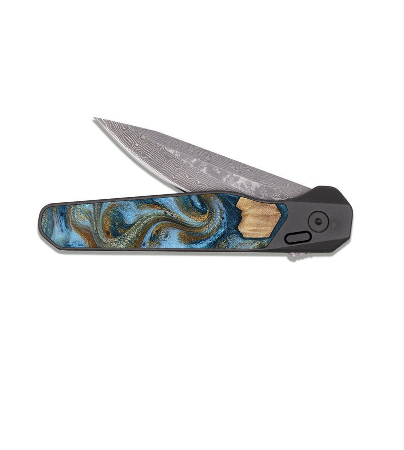 EDC Dark Damascus Wood Pocket Knife - Ayra (Pattern, 813079)