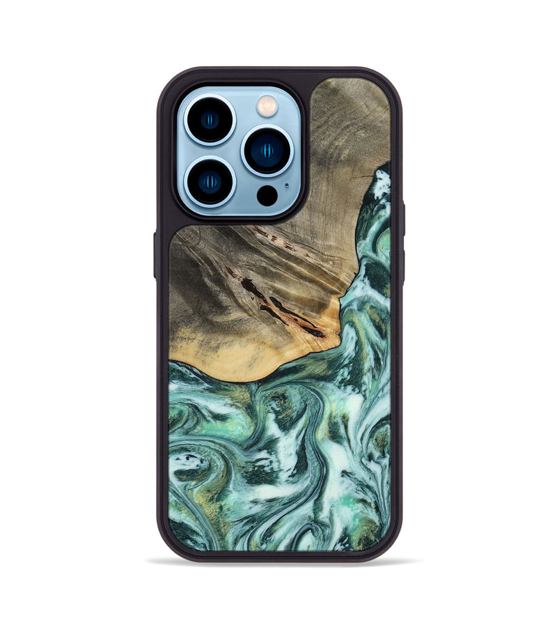 iPhone 14 Pro Wood Phone Case - Wheeler (Green, 813088)