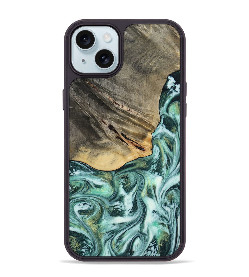 iPhone 15 Plus Wood Phone Case - Wheeler (Green, 813088)