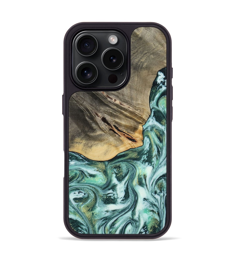 iPhone 16 Pro Wood Phone Case - Wheeler (Green, 813088)
