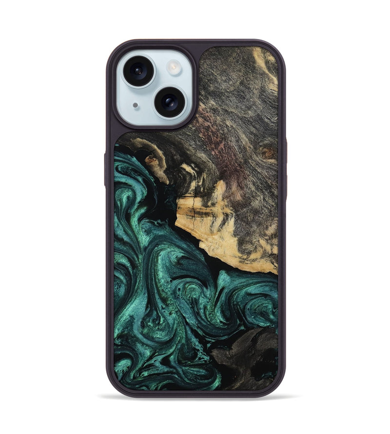 iPhone 15 Wood Phone Case - Milana (Green, 813089)