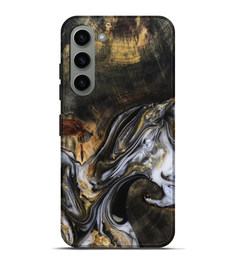 Galaxy S23 Plus Wood Live Edge Phone Case - Natalya (Black & White, 813127)