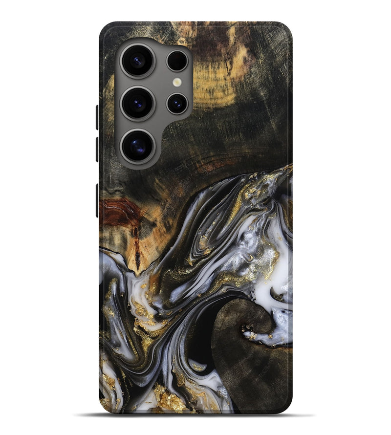 Galaxy S25 Ultra Wood Live Edge Phone Case - Natalya (Black & White, 813127)